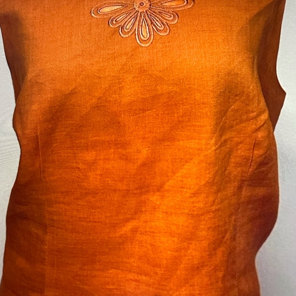Rust Orange Embroidered Three-Piece Set - Picture 5 of 16